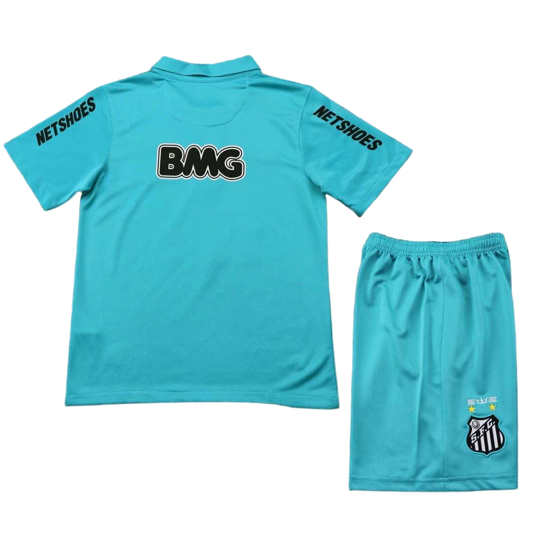12-13 Youth - Sized Santos FC Away Jersey Set  Dri - Fit Light Blue Edition