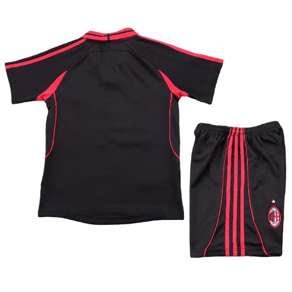 00-01 Kids' AC Milan Black Retro Football Kit  with Opel Sponsor