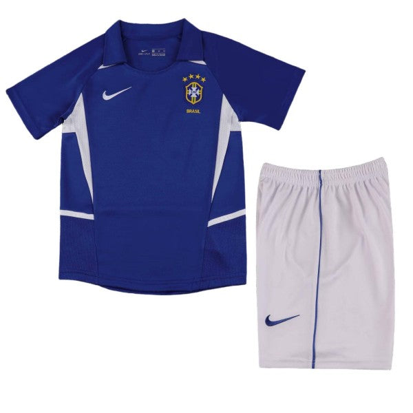 02-04Brazil Blue Kids' Football Jersey - Quick-Drying Sports Shirt, Youth Version