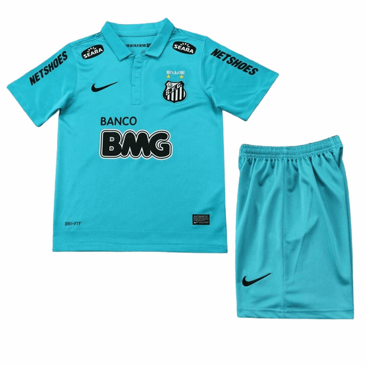 12-13 Youth - Sized Santos FC Away Jersey Set  Dri - Fit Light Blue Edition