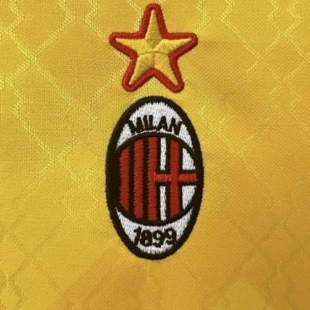 AC Milan 1996-98 Retro Away Jersey | Lotto Yellow Paolo Maldini #3