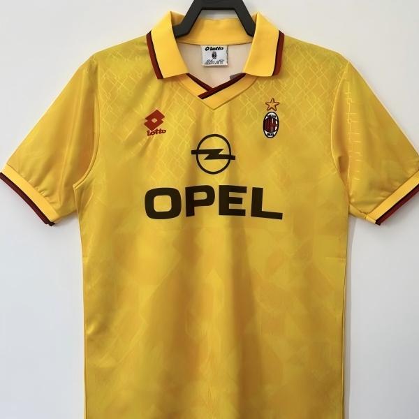 AC Milan 1996-98 Retro Away Jersey | Lotto Yellow Paolo Maldini #3