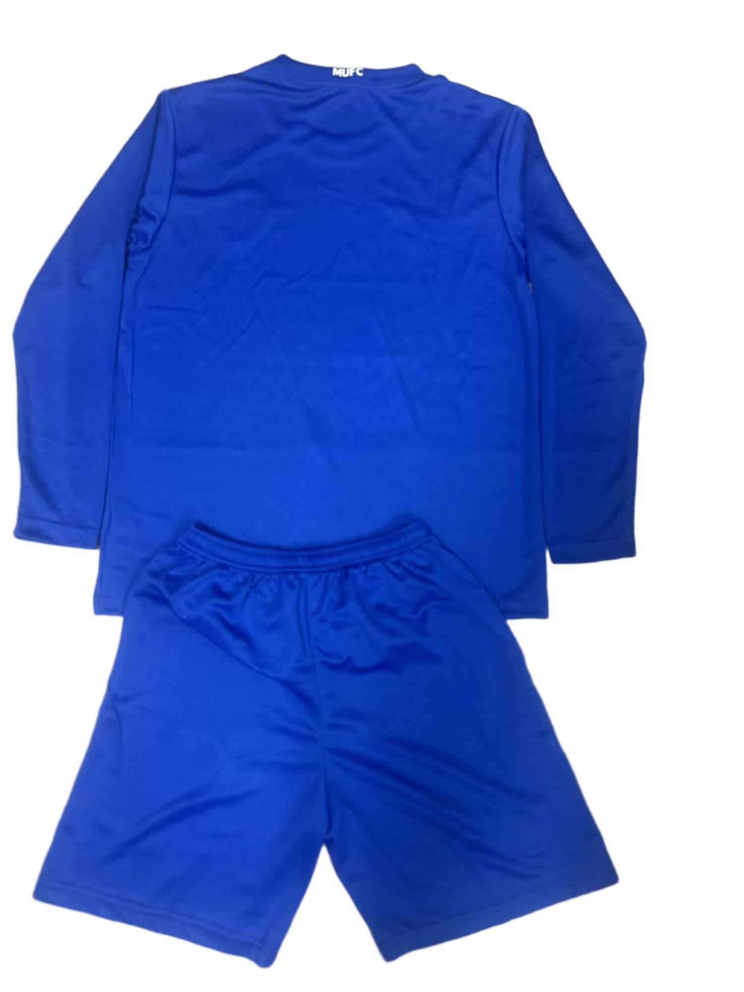 07-08 Manchester United Blue Kids' Football Jersey - Quick-Drying Sports Shirt, Youth Version